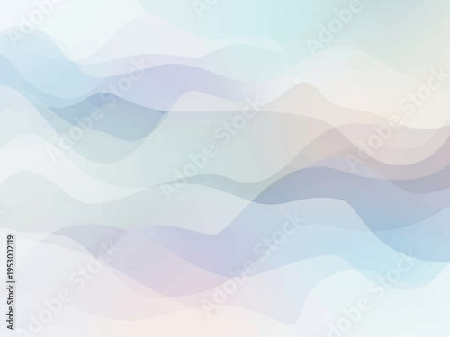 Soft Colored Wavy Shapes in Abstract Design.