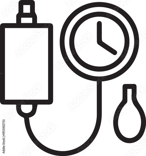 Minimalist blood pressure monitor icon
