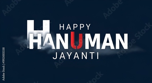 Happy Hanuman Jayanti, Silhouette of Hindu god Hanuman