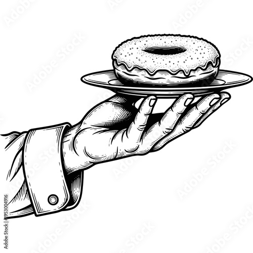 Smiling Chef Expertly Serving Homemade Fruit Pies, a Culinary Masterpiece of Freshly Baked Sweetness with Intricate Lattice Design, Ready for Enjoyment and Indulgence