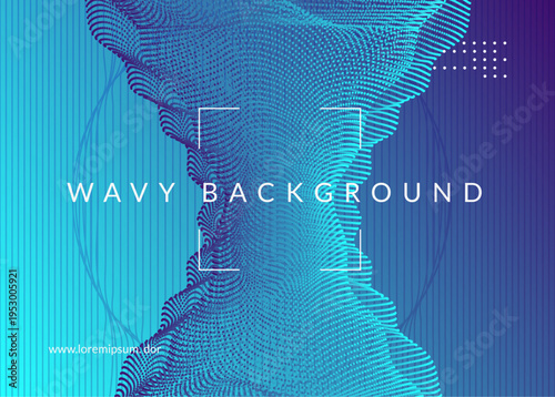 Sound Magazine. Festival Cover. Violet Fest Set. Edm Poster. Blue Music Background. Night Club Electro Template. Soundwave Beat Illustration. Green Sound Magazine