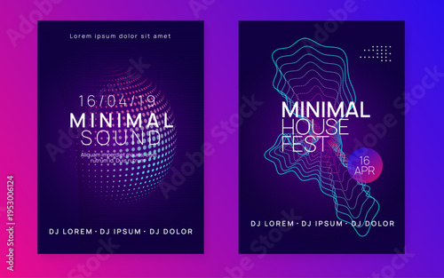 Music Event. Concert Vector. Nightclub Disco Illustration. Pink Night Club Flyer. Party Electro Template. Violet Fest Poster. Dance Background. Green Music Event
