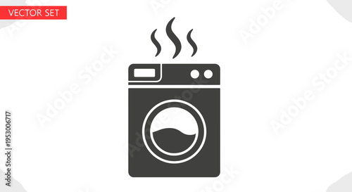 Washing Machine with Steam Icon