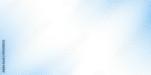 Blue dotted wave line pattern. Light halftone undulate net background. Abstract air flowing particle wallpaper. Vector curve dashed gradient element for poser, banner, presentation, booklet, flyer