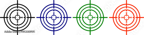 Target icon set crosshair sniper scope aiming reticle cross hair hunting precision focus goal