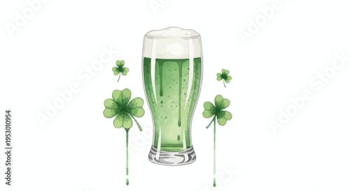 Green beer and clover symbols, perfect for St