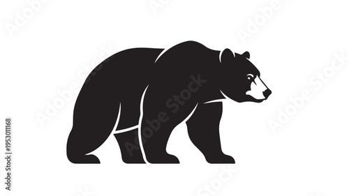 Bear silhouette vector icon wildlife