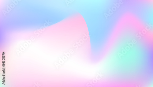 Hologram Gradient. Bright Mesh. Blur Shapes. Trendy Light. Abstract Texture. Violet Shiny Background. Iridescent Texture. Neon Futuristic Backdrop. Blue Hologram Gradient