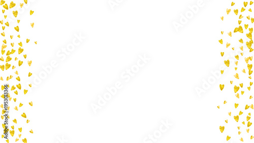 St Valentine Sale Pattern. Handdrawn Design For Present. Graphic Frame. Yellow Art Illustration. Grunge Poster For Woman. Golden Holiday Concept. Gold St Valentine Sale Pattern.