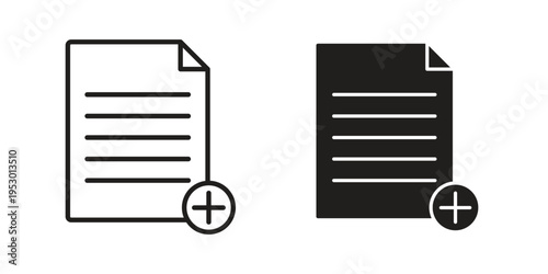 Add document icon set concept vector graphics for web UI