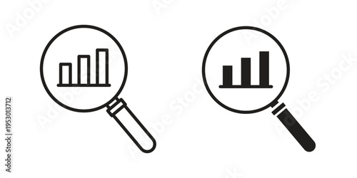 Analysis icon set concept vector graphics for web UI