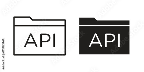 API icon set concept vector graphics for web UI