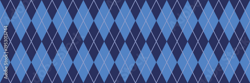 Argile sweater seamless pattern. Blue golf plaid. Checkered scottish background. Diamond print
