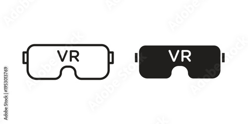 AR headset icon set concept vector graphics for web UI