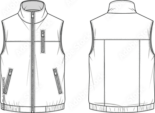 Women High Waisted Flared Mini Skirt Technical Fashion Flat Sketch Vector Illustration CAD Drawing Flat Vector Illustration Front and Back