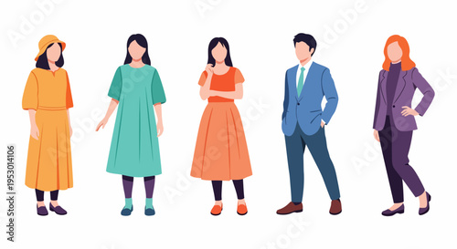 Five Professional Labor Workers Showcase Inclusive Teamwork in a Clean Studio Setting