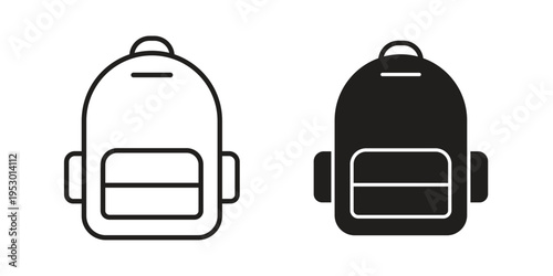 Backpack icon set concept vector graphics for web UI