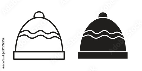 Beanie icon set concept vector graphics for web UI
