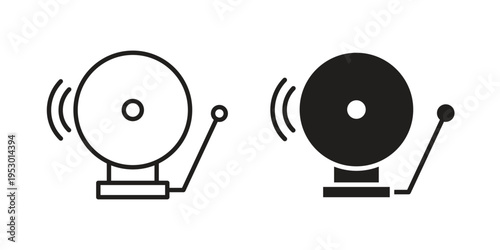 Bell school icon set concept vector graphics for web UI