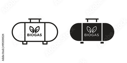 Biogas icon set concept vector graphics for web UI