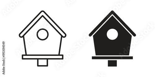 Bird house icon set concept vector graphics for web UI
