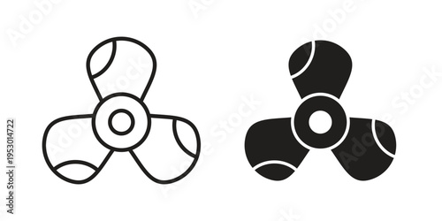 Boat screw icon set concept vector graphics for web UI