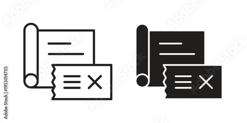 Bounced check icon set concept vector graphics for web UI
