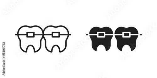 Braces icon set concept vector graphics for web UI