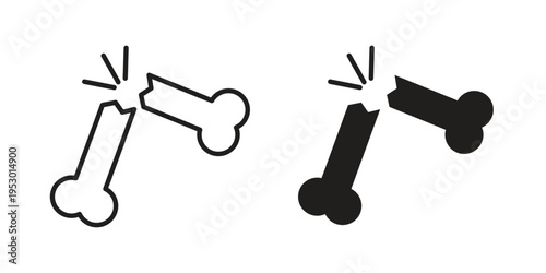 Broken bone icon set concept vector graphics for web UI