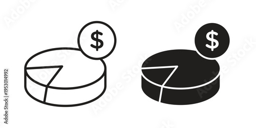 Budget planning icon set concept vector graphics for web UI