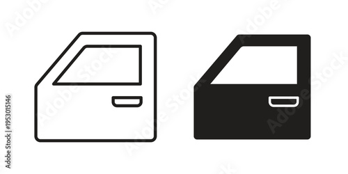 car door icon set concept vector graphics for web UI