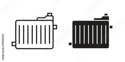 car radiator icon set concept vector graphics for web UI