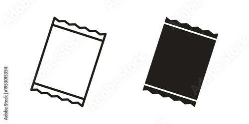 Chips bag icon set concept vector graphics for web UI