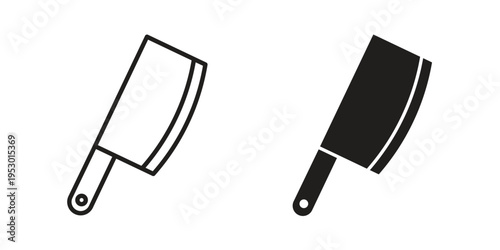 Chopper knife icon set concept vector graphics for web UI