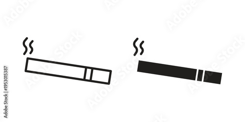 Cigarette icon set concept vector graphics for web UI
