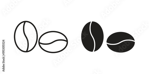 Coffee beans icon set concept vector graphics for web UI