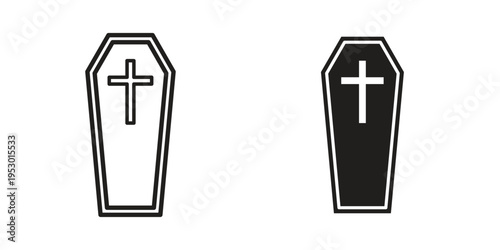 Coffin icon set concept vector graphics for web UI