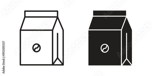 Coffee paper bag icon set concept vector graphics for web UI