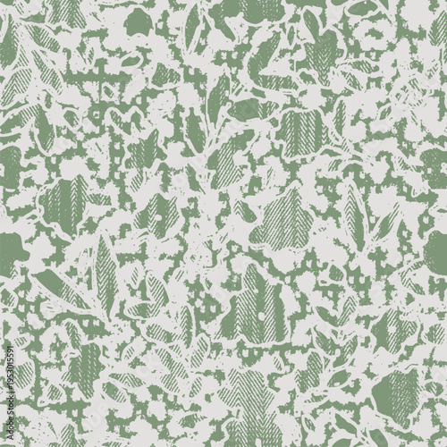 abstract botanical florals background seamless pattern in flat modern manner.hand drawn isolated rounded shapes.cut out flowers silhouettes. outline sketch drawing. good for fashion, textile, fabric,