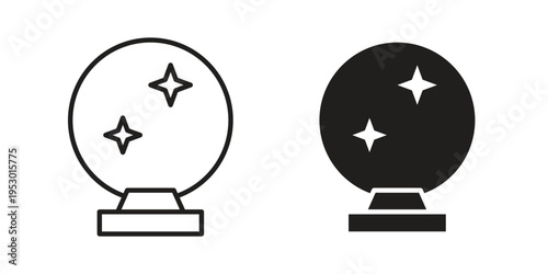 Crystal ball icon set concept vector graphics for web UI