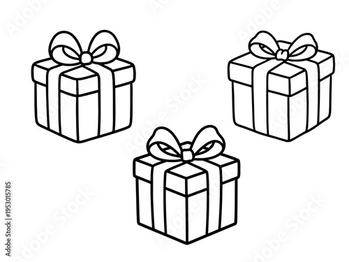 Gift Box Coloring Page