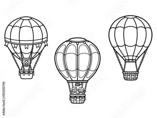 Hot Air Balloon Coloring Page
