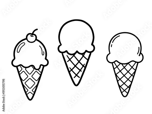 Ice Cream Cone Coloring Page