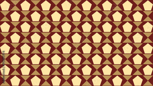 Geometric Pattern with Pentagons and Triangles
