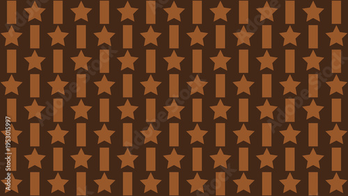 Brown Star and Rectangle Pattern Background