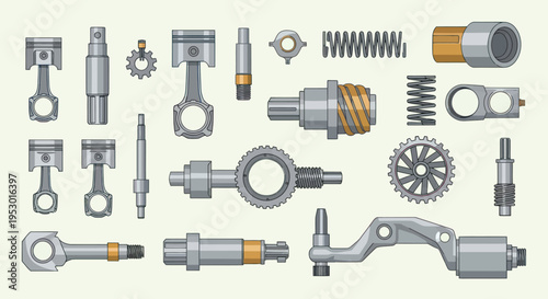 Mechanical parts and tools collection.