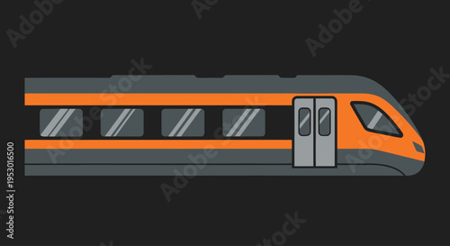 Orange Train Car with Windows.