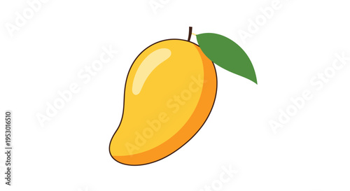 Fresh Yellow Mango Fruit Closeup View.