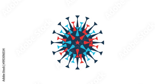 Virus Particle Detailed Structure Illustration.