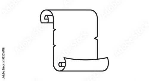 Paper scroll with curled ends.